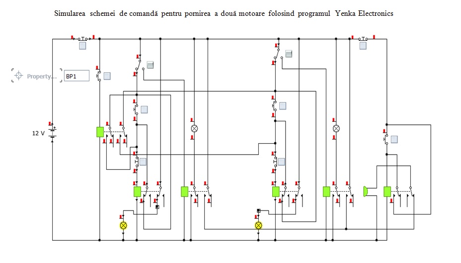 Simularea schemei de comanda pentru pornirea a doua motoare Schema comanda pornire motoar electric asincron trifazat
